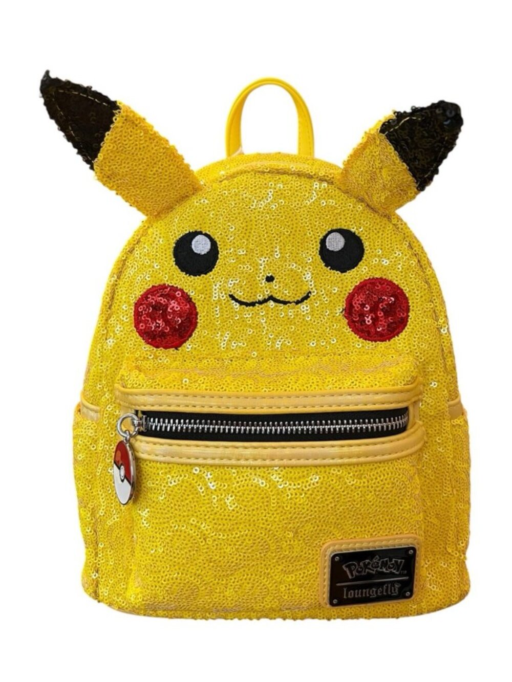 Loungefly Pokémon Pikachu Yellow Sequin Mini Backpack Bag Adjustable NWT